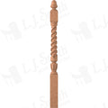 LJT-3040-48 - Sheraton Acorn Top Twist Newel - 3-1/2" Square x 48"