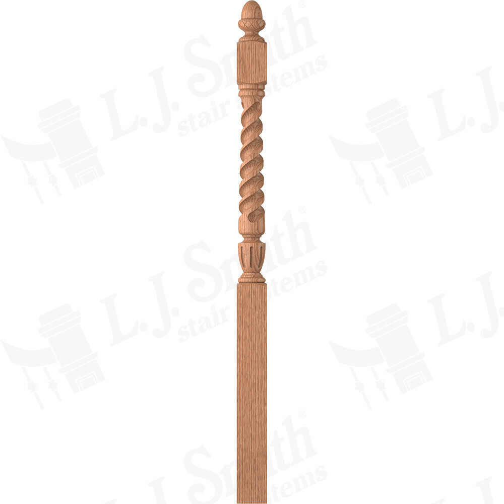 LJT-3042 -  Acorn Top Twist Newel - 3-1/2" Square x 58"