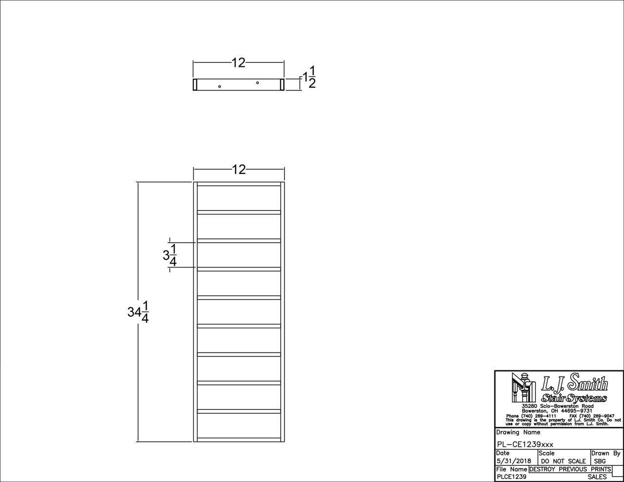 12" Level Panel - PL-CE1239-LSB