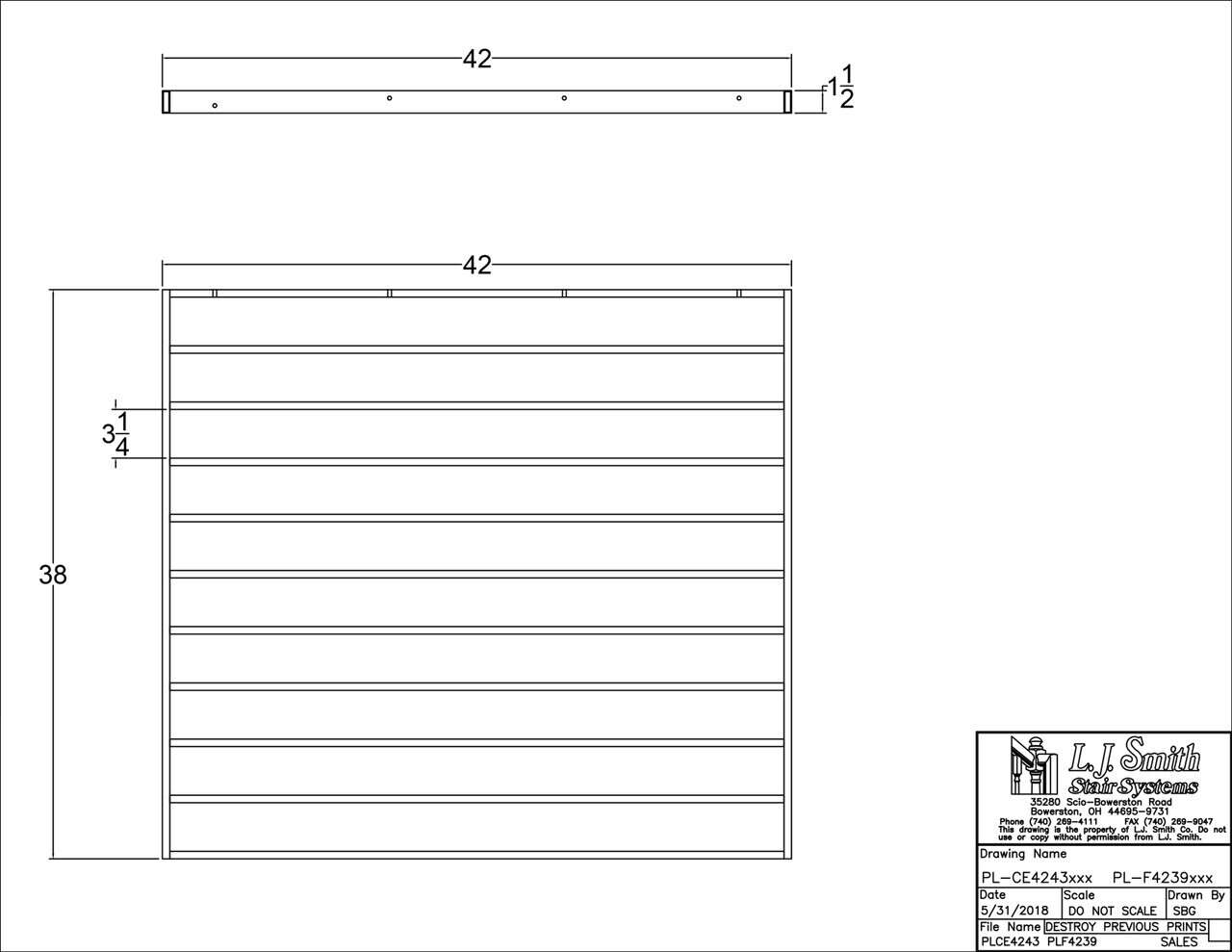 42" Wide Level Panel - PL-CE4239-LSB