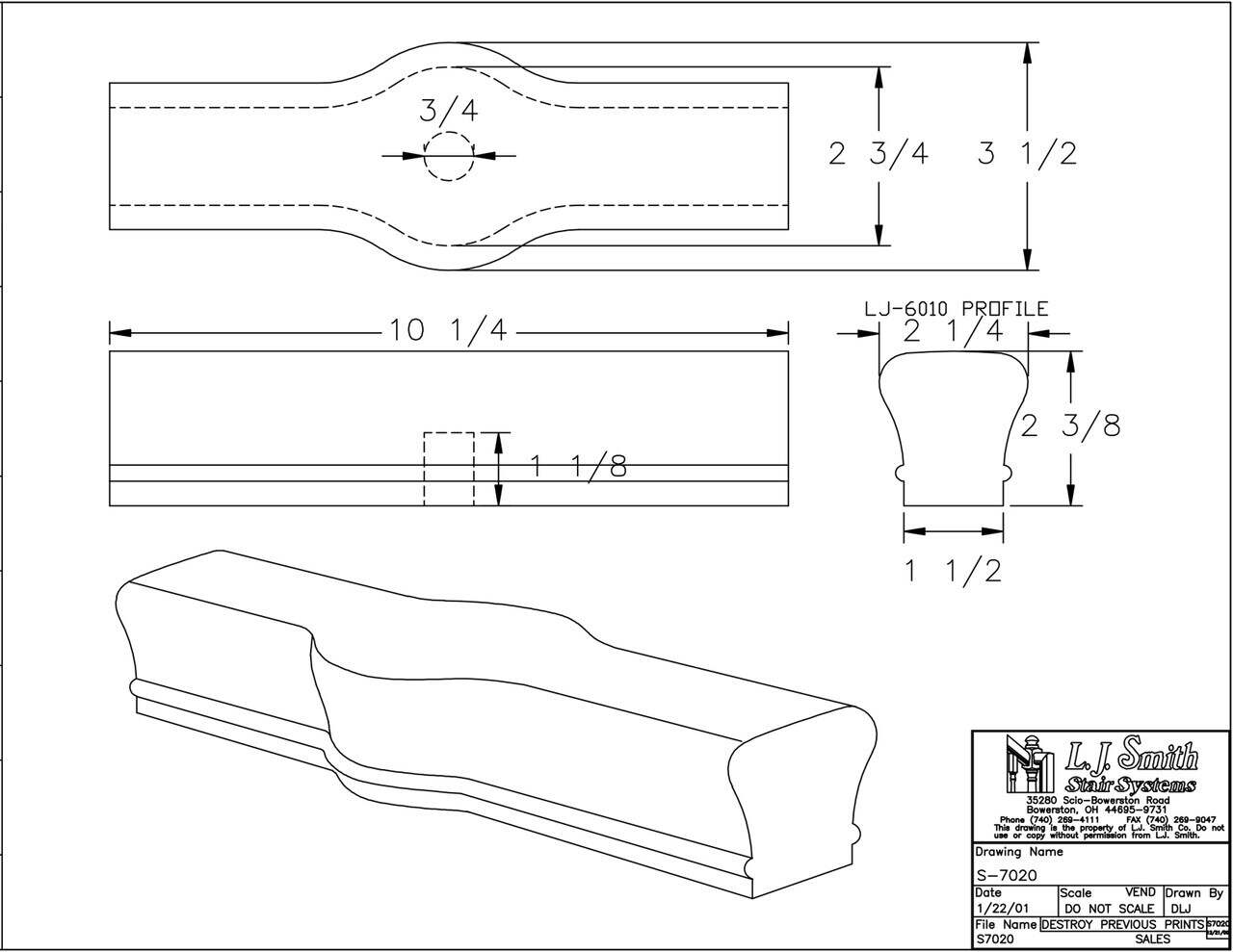 S-XX20 - Tandem Cap Handrail Fitting