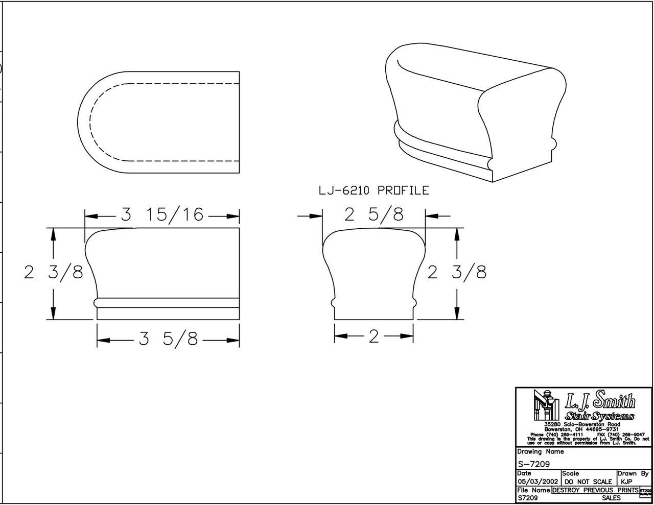 S-XX09 - End Cap Handrail Fitting