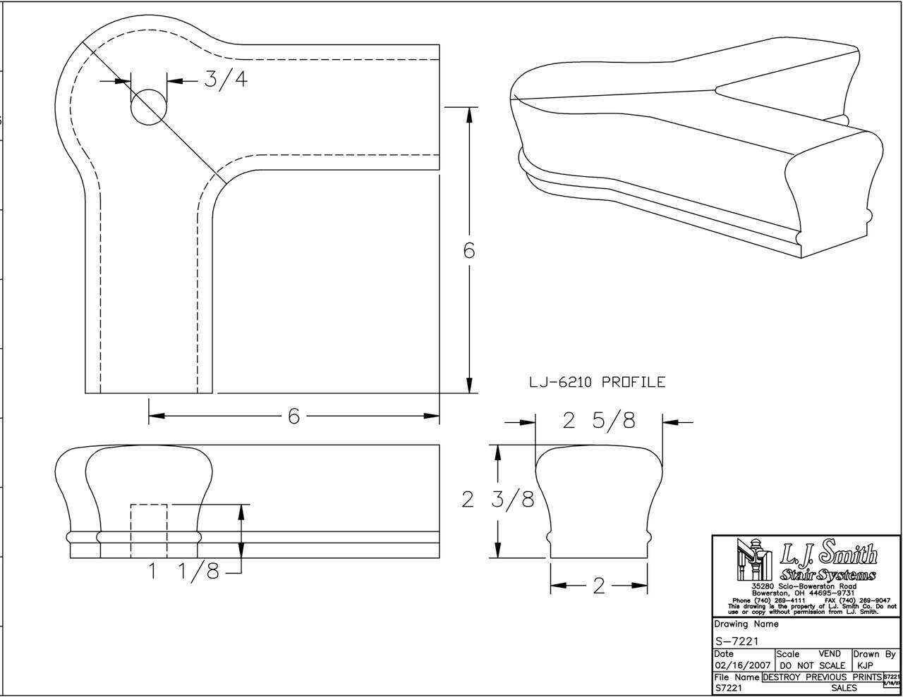 S-XX21 - Level Quarterturn with Cap Handrail Fitting