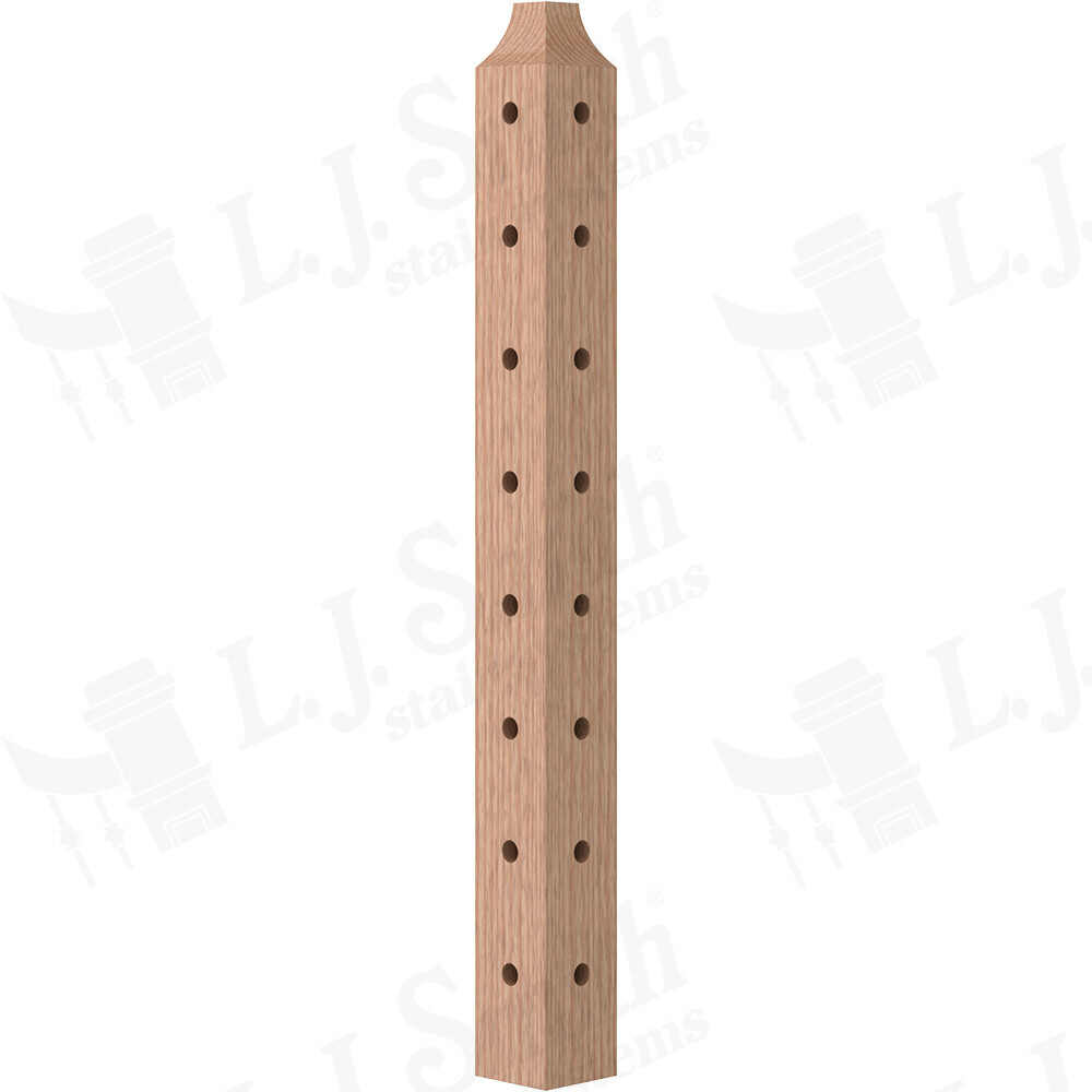 Tube System - Wood Newel - Level Corner - TL-410C-XX - - StairPartsNow.com