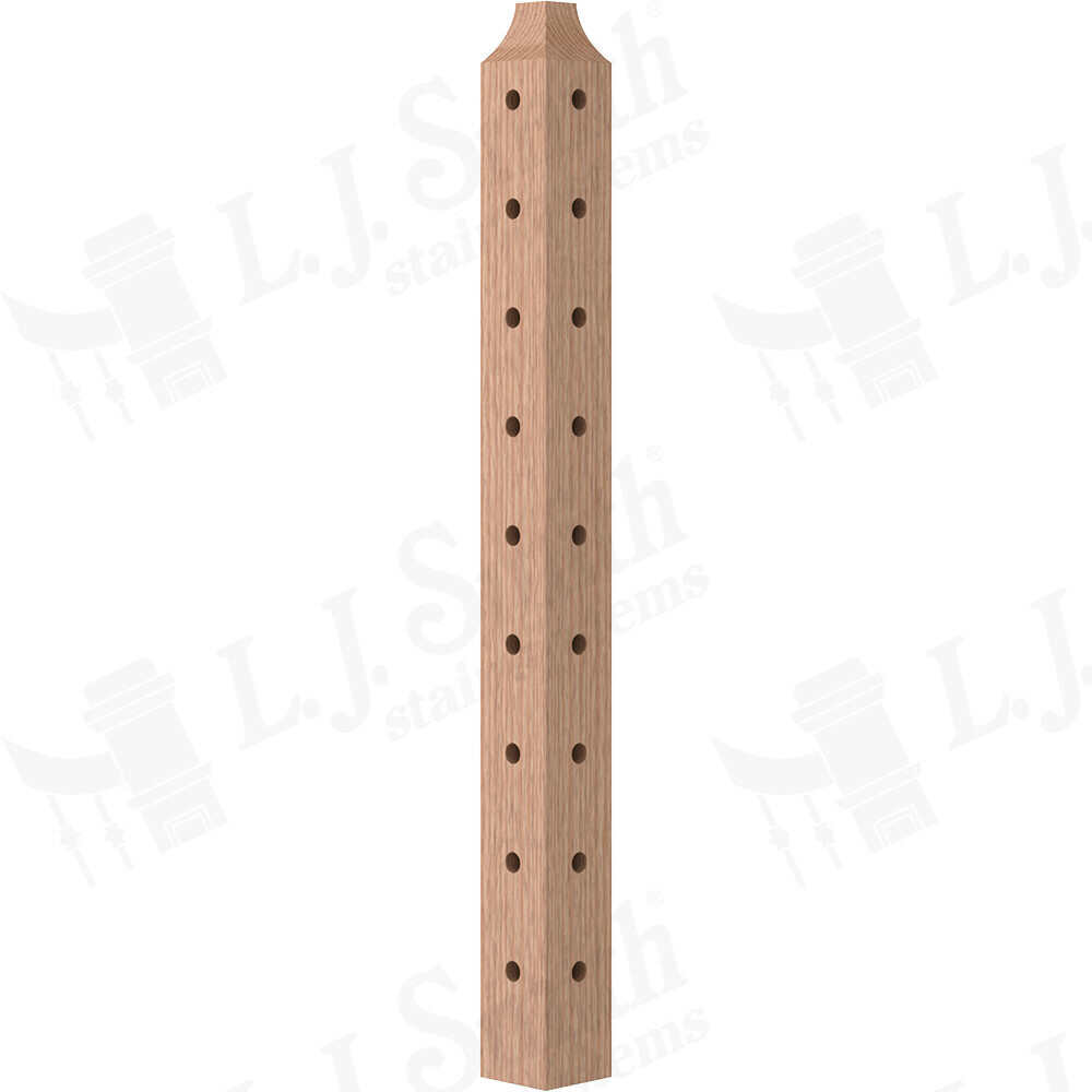 Tube System - Wood Newel - Level Corner - TL-410C-XX - - StairPartsNow.com