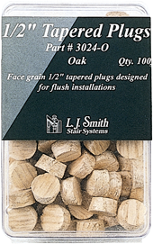 LJ-3024 - Tapered Wood Plug - 1/2" - 100 Pack