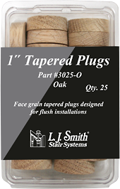 LJ-3025 - Tapered Wood Plug - 1" - 25 Pack