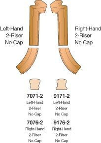 S-XX71-2 / S-XX76-2 - Left Hand or Right Hand 2-Riser No Cap Gooseneck Handrail Fitting