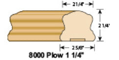 8000-SR-PL1 - Solid Wood Hand Rail - Plowed 1-1/4"