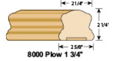 8000-SR-PL2 - Solid Wood Hand Rail - Plowed 1-3/4"