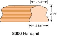 8000-SR - Solid Wood Hand Rail - Non-Plowed