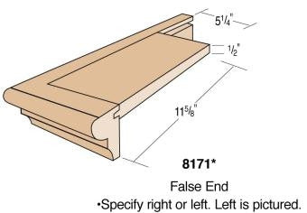 S-8171 - Returned Tread Cap 5-1/4" wide plus moulding