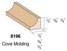 8196-6075 —  Cove Moulding - 3/4" x 5/8"