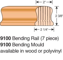 9100-BR - Bending Wood Hand Rail - Non-Plowed
