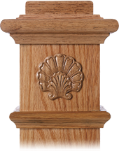 LJ-9105 — Shell Embossed Carving for Box Newels