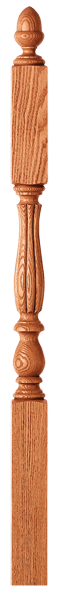 LJB-3945 - Bristol Beaded Acorn Top Landing Newel - 3-1/4" Square