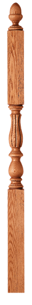 LJB-3946 - Bristol Beaded Acorn Top Intermediate Landing Newel - 3-1/4" Square