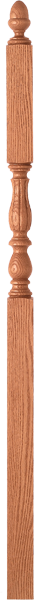 LJF-3946 - Bristol Fluted Acorn Top Intermediate Landing Newel - 3-1/4" Square