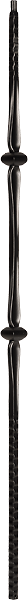 LIH-HOL15044 — Hammered Face Double Knuckle Iron Baluster (1/2" Square Hollow)