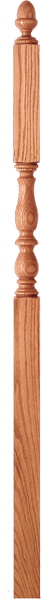 LJP-3946 - Bristol Acorn Top Intermediate Landing Newel - 3-1/4" Square