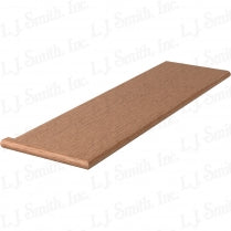 LJ-8070LH — Solid Wood Plain Tread with Left Return - StairPartsNow.com