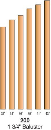 R-200 -  Solid Wood "Blank" Baluster - 1-3/4" Square