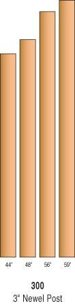 R-300 - Solid "Blank" Newel Posts - 3" Square