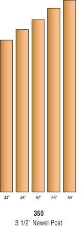 R-350 - Solid "Blank" Newel Posts - 3-1/2" Square
